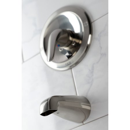 Kingston Brass Tub and Shower Faucet, Brushed Nickel, Wall Mount KB538LTO